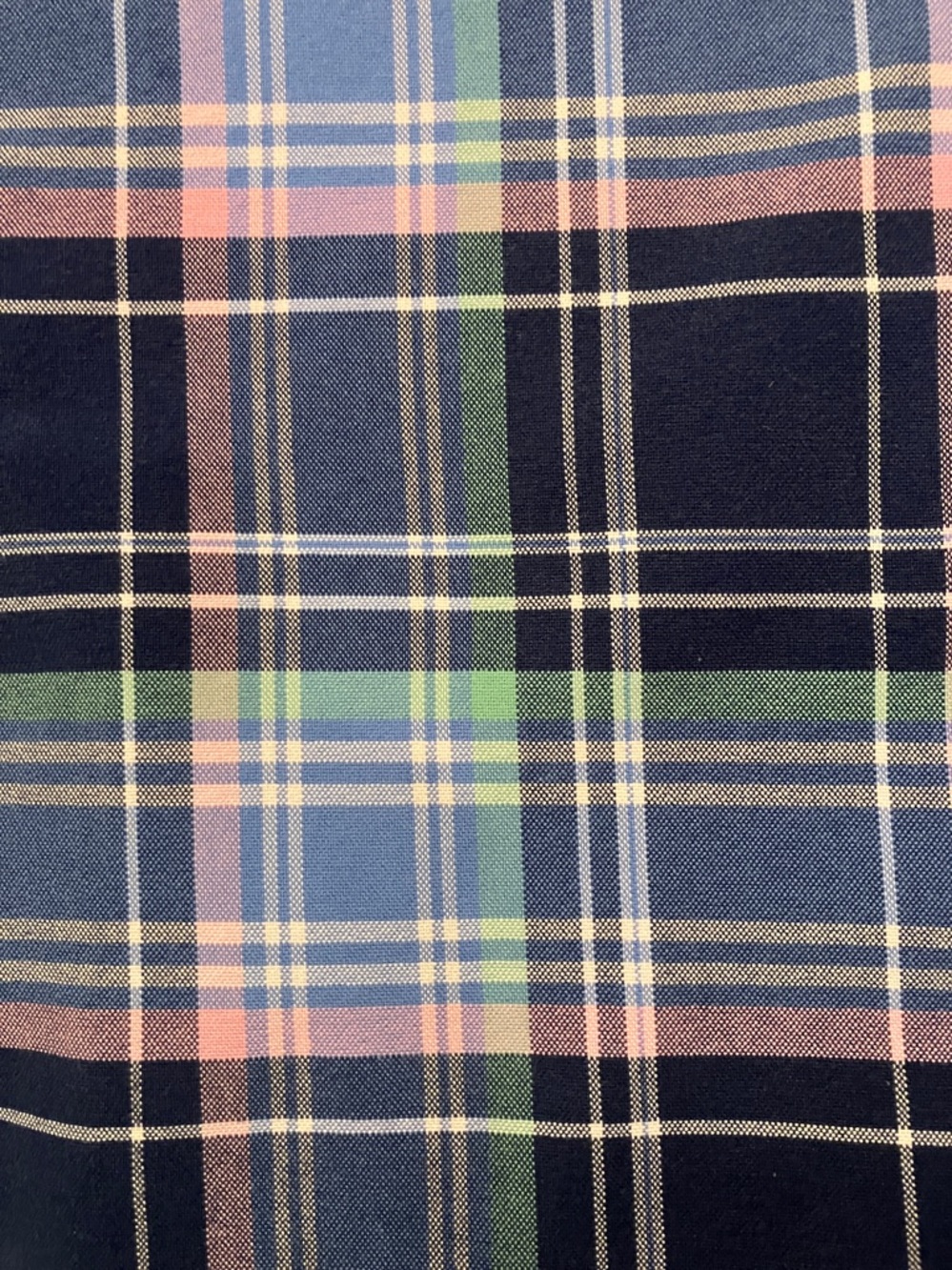 Ralph Lauren Large Navy, Green & Pink Plaid Long Sleeve Button-Down Collar Shirt - Picture 5 of 6